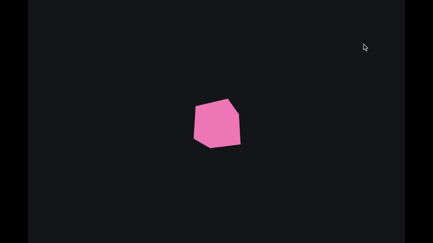 A rotating pink box